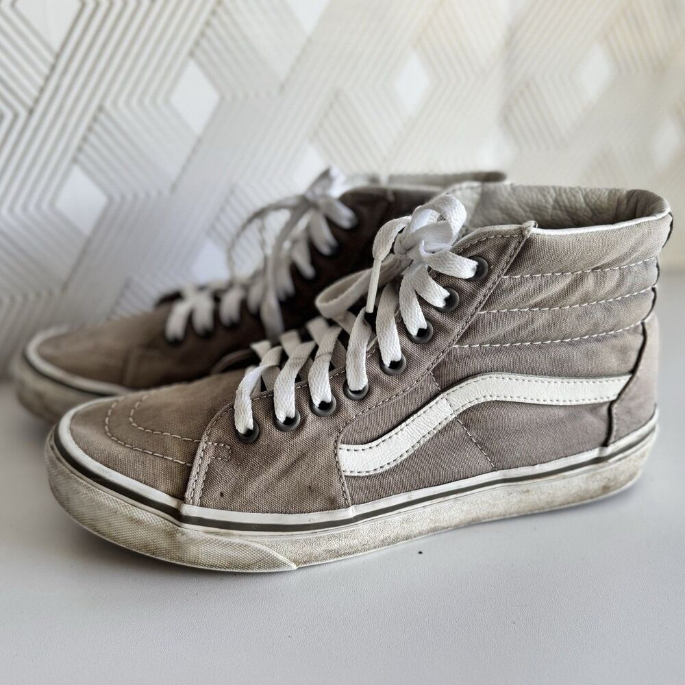 Vans Off the Wall Gray High Top Sneakers Shoes Sk8 Old Skool Men’s 7 Women’s 8.5